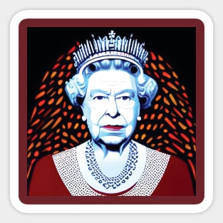 Queen Elizabeth II - Pop Art Dots Sticker